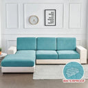 housse-de-coussin-dassise-pour-canape-motif-jacquard-velours-bleu – La Maison de la Housse