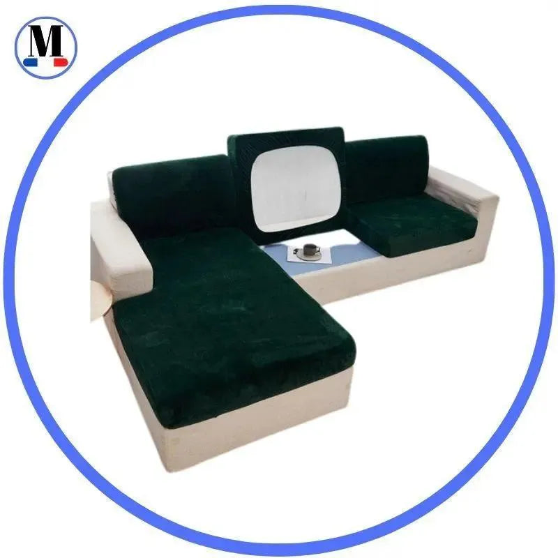 housse-de-coussin-de-siege-dassise-en-velours-vert-fonce-canape-fauteuil – La Maison de la Housse