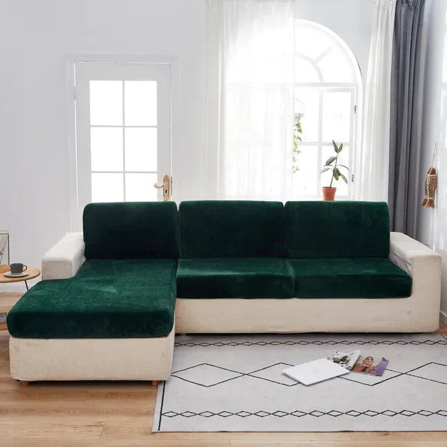 housse-de-coussin-de-siege-dassise-en-velours-vert-fonce-canape-fauteuil – La Maison de la Housse
