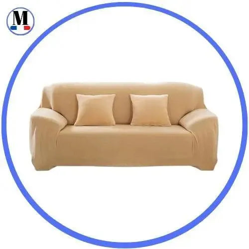 housse-en-velours-beige-pour-canape-extensible-ajustable – La Maison de la Housse