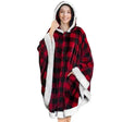 plaid-poncho-sweat-cape-rouge-carreaux – La Maison de la Housse